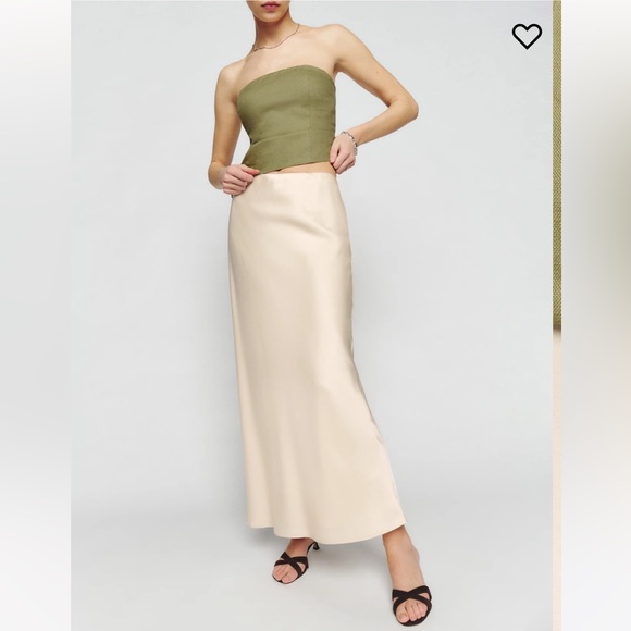 Reformation Iskra strapless linen tube top - Olive - size 2 - Picture 9 of 11